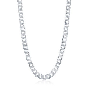 Links of Italy Sterling Silver 7.85mm Cuban Chain - Rhodium Plated - Available Sizes: 8  , 18  , 20  , 22  , 24  Inches - 1 of 2