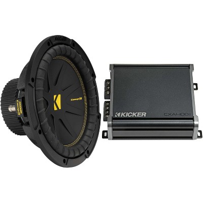 Kicker 50CWCS104 CompC 10" Subwoofer, Single 4-Ohm with CXA4001 Amp Bundle