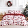 Nasitip Christmas Duvet Cover, Soft Brushed Microfiber Comforter Cover Sets, Reindeer Printed Holiday Theme Bedroom Decorative Bedding, Boho Red - 4 of 4
