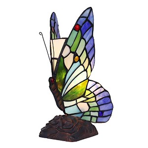 Chloe Lighting KACY 2 Tiffany-style 1 Light Butterfly Accent Table Lamp 10 Tall - 1 of 4