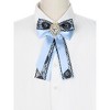 INSPIRE CHIC Women's Pre-Tied Ribbon Pin Collar Lace Trim with Rhinestone Brooch Ties - 4 of 4