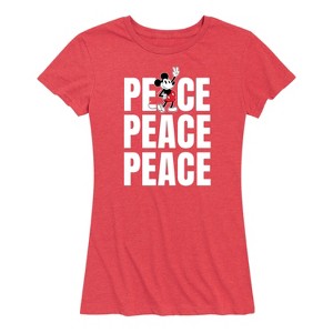 Women's - Disney - Mickey Peace Short Sleeve Graphic T-Shirt - 1 of 4