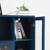 Modern Storage Cabinet With 2 Glass Doors & 2 Storage Spaces, Freestanding Floor Cabinet With Adjustable Shelves For Living Room Bathroom Kitchen - 3 of 4