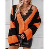 Women's Colorblock Lightweight Cardigan Sweaters Button Down Bell Sleeve Knit Outerwear - 3 of 4