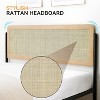Full Metal Bed Frame with Rattan Headboard and Wooden Footboard, Boho Style Platform Bed Frame with Underbed Storage Space, Noiseless, Oak - 4 of 4
