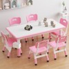 Kids Table and 6 Chairs Set with Storage Box, Height Adjustable Toddler Table and Chair Set for Ages 2-10 - 2 of 4