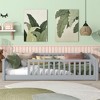Lycvki Twin Size Floor Bed with Fence without Door, Rubber Wood Floor Bed with Safety Guardrails - 2 of 4