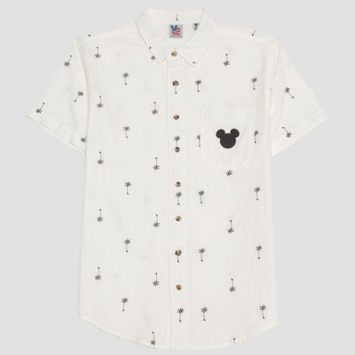 mickey mouse button up shirt mens