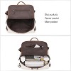 Leather Backpack Purse Convertible Large Travel Ladies Designer Fashion Casual College Shoulder Bag  0-3 Beige With Brown 13.58*6.3*14.76 - 4 of 4