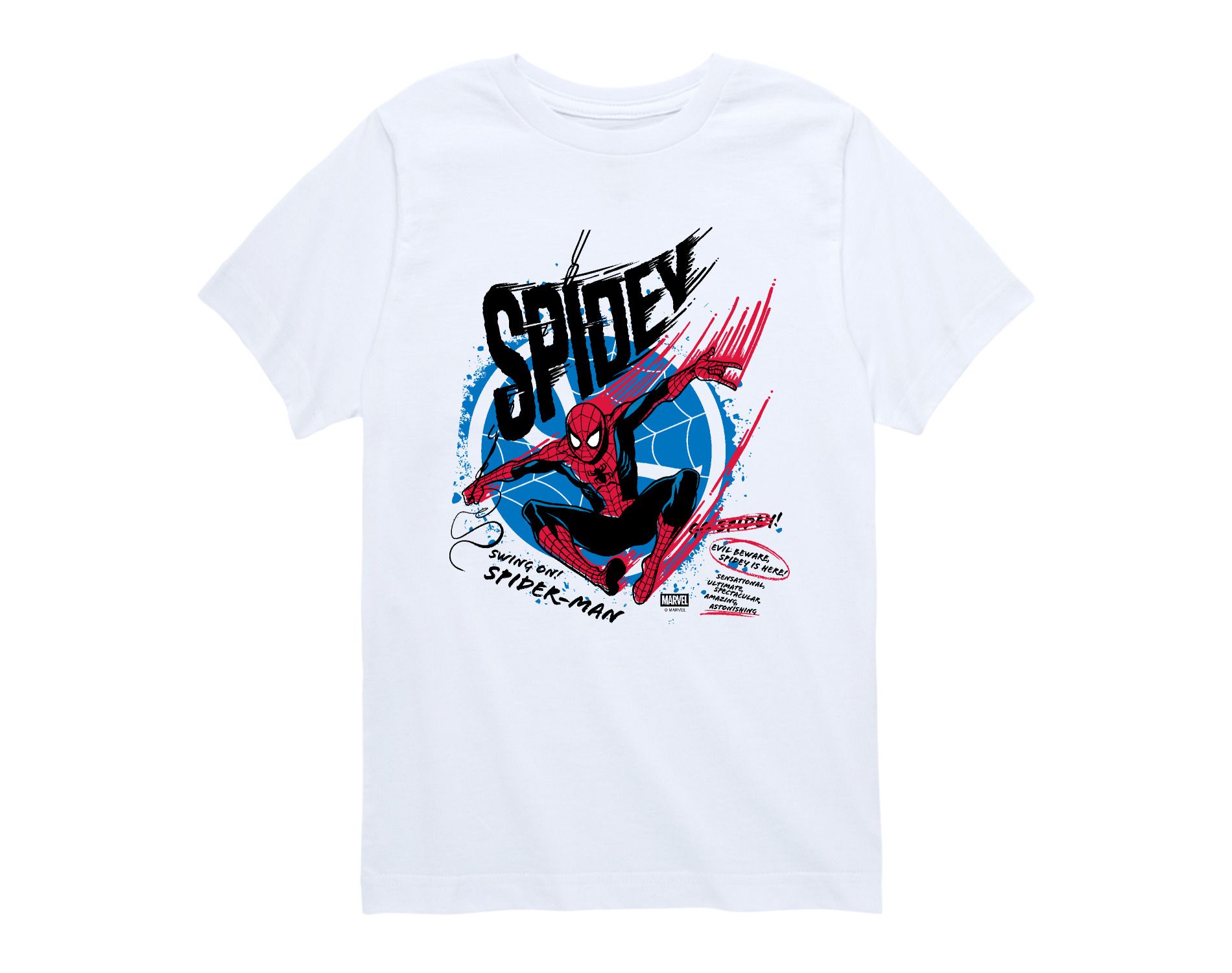 Boys' Marvel Spider-Man Speed Short Sleeve Graphic T-Shirt - White - Medium