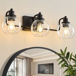 POWLIG Modern Industrial Vanity Light - 25 Inch Bathroom and Bedroom Mirror Light with Clear Glass Shade - 1 of 4