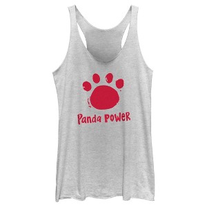 Women's Turning Red Panda Power Paw Print Racerback Tank Top - 1 of 4