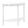 Hostack 42'' Retro Curved Console Table with Cloud Design Top and Open Shelf Solid Wood Frame and Legs, Milk White - 4 of 4
