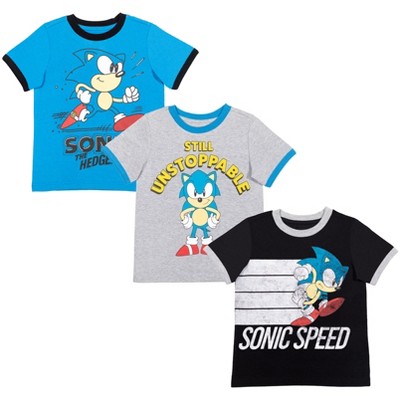 Sonic The Hedgehog Sonic Character Art Boy's Royal Blue T-shirt-Medium 