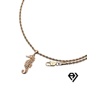 Aria Jeweler  2mm Rope Chain With Sea Horse Pendent - 1 of 4
