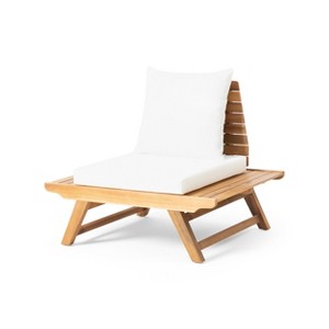 GDFStudio Bowie Outdoor Acacia Wood Club Chairs with Cushions - 1 of 4