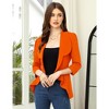 YesFashion Womens Classic 3/4 Sleeve Blazer Draped Open Front Jackets Lapel Work Office Cropped Blazer - 3 of 4