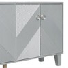 Sideboard Buffet Cabinet, Modern Kitchen Storage Cabinet With 4 Doors, Buffet Cabinet With Adjustable Shelves Round Handles For Dining Room - 4 of 4