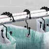 BRINJOY Shower Curtain Hooks Rings, Premium Stainless Steel Rustproof Double Glide Shower Hooks for Bathroom Shower Rods Curtains,Set of 12, Black - 2 of 4