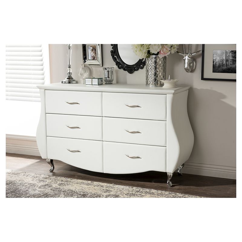 Enzo Modern and Contemporary Faux Leather 6 Drawer Dresser - Baxton Studio, 5 of 6