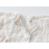 MyKids-Usa Baby Girls Lace Embroidery Round Collar Fly And Short Sleeve Onesies With Bottons - 3 of 4
