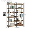 6 Tier Industrial Bookshelf, 67" Wooden Open Bookcase with Metal Frame, Freestanding Display Storage Shelf for Bedroom Living Room Office - 3 of 4