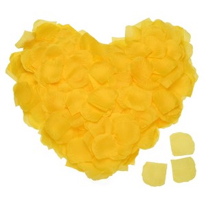 Unique Bargains Wedding Birthday Decor Artificial Silk Flower Rose Petals 2x2 Inch 1200 Pcs Orange - 1 of 3