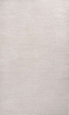 Ivory Solid Synthetic 10' x 14' Reversible Area Rug