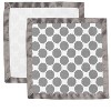 Bacati - Ikat Gray Dots/Damask Muslin 2 pc Security Blankets - 4 of 4