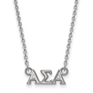 Black Bow Jewelry Sterling Silver Alpha Sigma Alpha Greek Life Necklace 18 Inch - 1 of 4