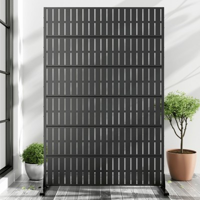 Lirago Metal Outdoor Privacy Screen Freestanding Patio Decorative Screens - 72"x47", Black