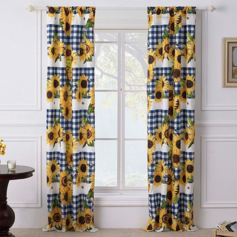 Sunflower Window Panel Blackout Curtain Pair 42" x 84" Gold by Barefoot Bungalow, 2 of 6