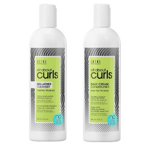 Zotos All About Curls No-Lather Cleanser (15 oz)  & Daily Cream Conditioner (15 oz) | Infused with natural oils and extracts. - DUO SET KIT - 1 of 4