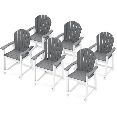 BI&SEA outdoor high Adirondack chair,terrace bar high back stool,400 pounds,widened armrests,garden all-weather outdoor balcony chair