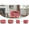 Coolbibila 360° Modern Teddy Fabric Upolstered Round Swiel Accent Chair,Comfy Living Room Bedroom Swiel Barrel Armchair,Single Seater Sofa - 3 of 4