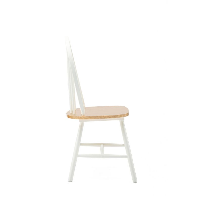 Set of 2 Windsor Dining Chair Wood/White/Natural - Boraam, 6 of 14