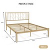 Bed Frame with Vintage Headboard and Footboard, Platform Bed Frame with Mattress Foundation for Storage, Metal Frame Bed with Steel Slat Support - 4 of 4