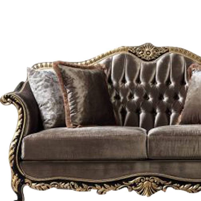 75&#34; Betria Sofa Light Green Velvet, Gold and Black High Gloss Finish - Acme Furniture, 2 of 7
