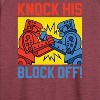 Women's - Rock 'Em Sock 'Em Robots - Knock His Block Off Lightweight French Terry Wide Neck Long Sleeve Shirt - 2 of 4