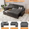 L-Shaped Sleeper Sofa Bed with Pull-Out Mattress, Storage Armrests, Cup Holders & USB, Space Saving Sectional Couch - 3 of 4