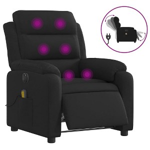 vidaXL Electric Massage Recliner Chair - Fabric Wingback Black Recliner with Vibration Massage, Automated Footrest/Backrest for Living Room/Office - 1 of 4