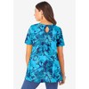 Roaman's Women's Plus Size Swing Ultimate Tee With Keyhole Back - 3 of 4