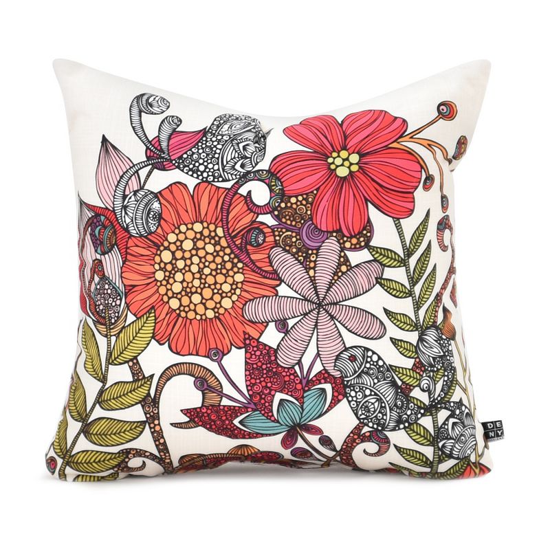 Red/Floral Valentina Ramos Harmonia Throw Pillow - (18&#34;x18&#34;) - Deny Designs, 1 of 7