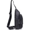 Paaaawaters Leather Sling Bag Crossbody Backpack for Men Women Outdoor Travel Work Shoulder 18cm(W) x8cm(D) x30cm - 3 of 4