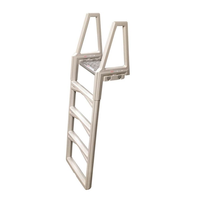 Confer Plastics 63552X Economy Adjustable Heavy Duty InPool Ladder Steps for Above Ground Swimming Pool, 46"-56" Height, Warm Gray, 2 of 6