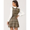 Allegra K Women's Plaid Peter Pan Collar Long Sleeve Mini A-Line Dress - 4 of 4