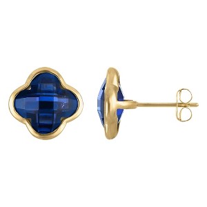 Designs By Gioelli 10K Gold Gemstone Clover Stud Earrings - 1 of 2