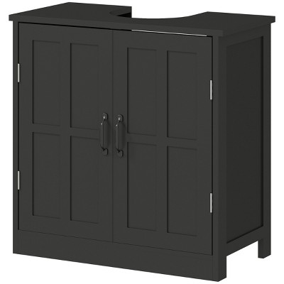 ChicFurnit Bathroom Storage Cabinets Bathroom Floor Storage Cabinet Functional Bathroom Cabinet with Drawer for Bathroom, Black, 23.6"*11.8"*23.6"