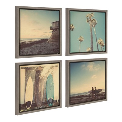 Set of 4 Coastal Landscape Canvas Prints for Nursery