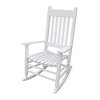 Aghana Digitals Solid Populus Wood White Porch Rocker Chair with Wide Seat, Slatted Backrest & Easy - 2 of 4